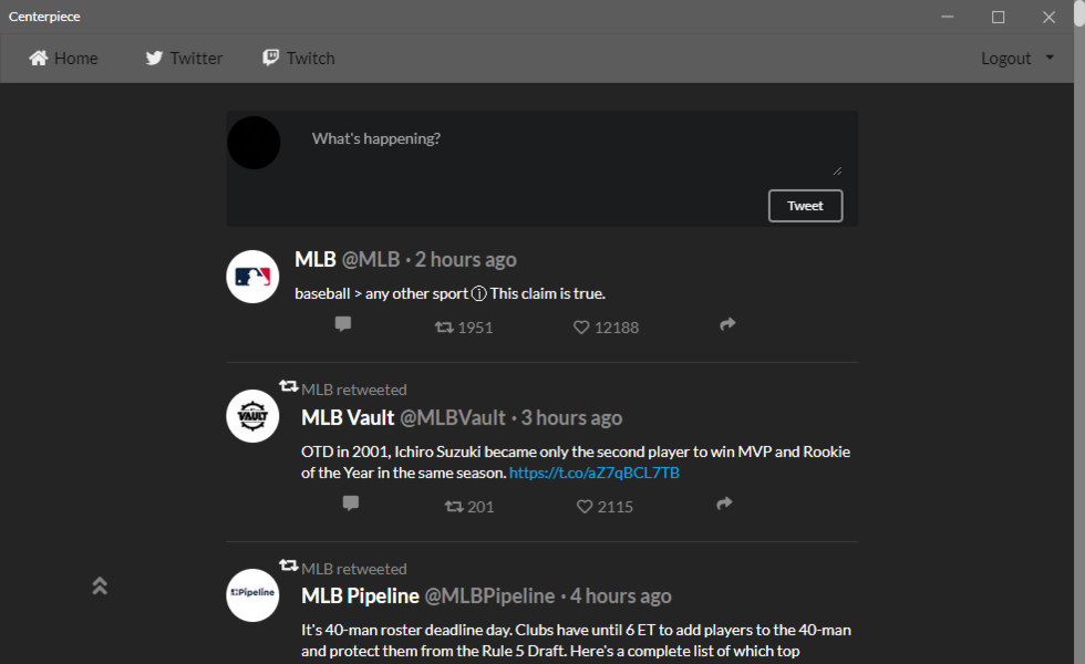Twitter Page - Centerpiece