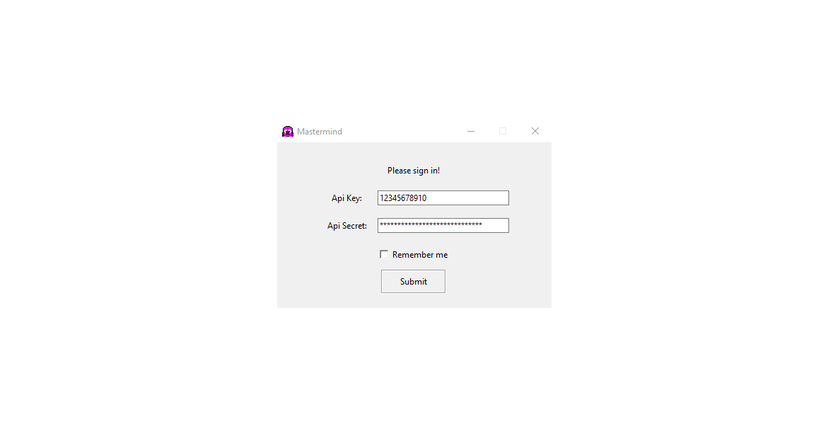 Login Page - Mastermind